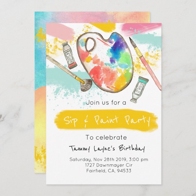 Convite para festa de aniversário para adultos de  (Frente/Verso)