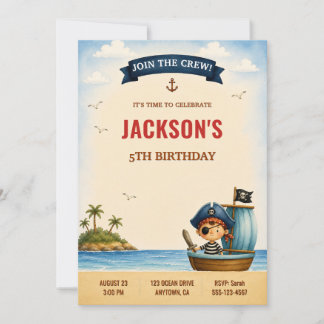 Convite para Festa de Aniversário Pirata