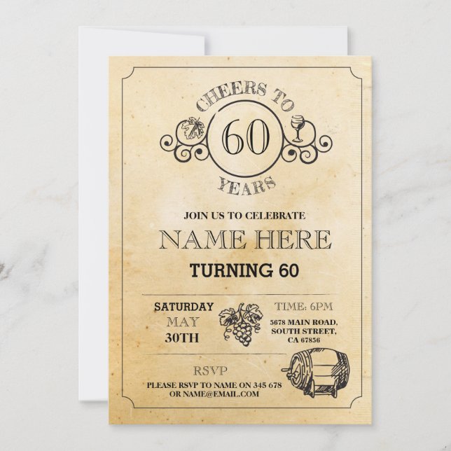 Convite para Festa de aniversário Rústica de Prova (Frente)