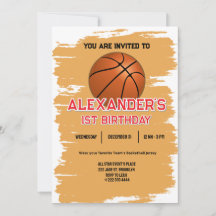 Convite para Festa de Aniversário Slam Dunk