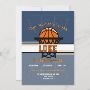 Convite para Festa de Aniversário Slam Dunk