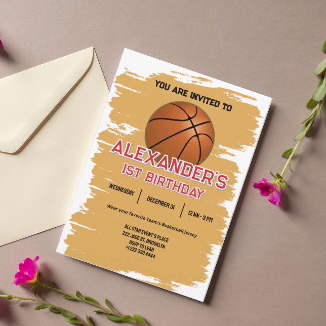 Convite para Festa de Aniversário Slam Dunk (Criador carregado)