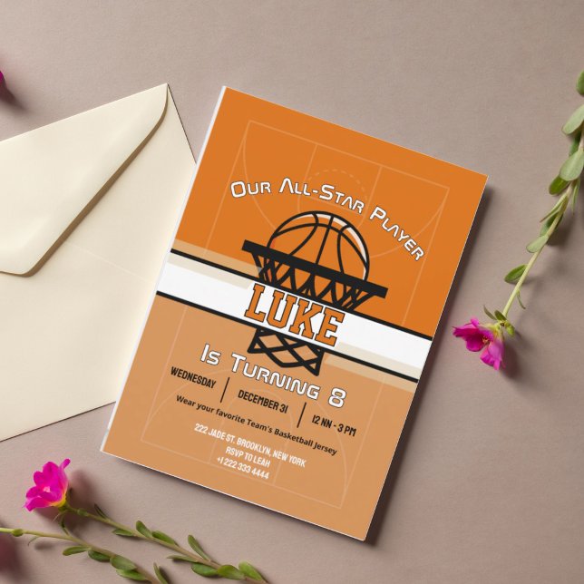Convite para Festa de Aniversário Slam Dunk (Criador carregado)