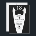 Convite para Festa de aniversário Tuxedo Tie Mens<br><div class="desc">Arco Tuxedo Tie Mens 18ª Festa de aniversário Convide Design Cortesia de https://www.etsy.com/shop/teabreakart</div>
