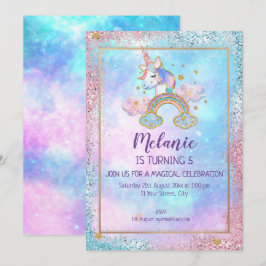 Convite para Festa de aniversário Unicorn