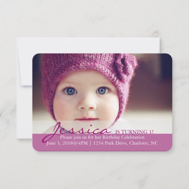 Convite para Festa de aniversário| Virando 1! (Frente)