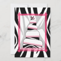 Convite para Festa de aniversário Zebra Print & Pi