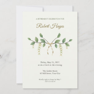 Convite para Festa de Aposentadoria Hornbeam Spray
