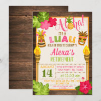 Convite para Festa de Aposentadoria Luau