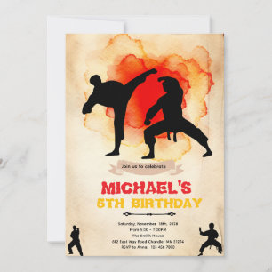 convite para festa de artes marciais