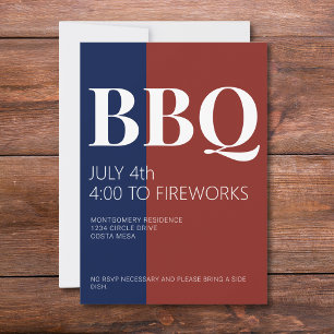 Convite para Festa de BBQ de 4 de Julho