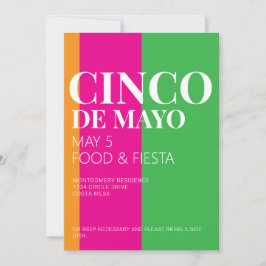 Convite para Festa de BBQ do Cinco De Mayo