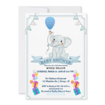 Convite para Festa de Bebê Balão de Elefante