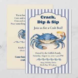Convite para Festa de Boil de Caranguejo Azul Crac