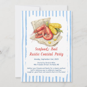 Convite para Festa de Boil de Frutos do Mar – Rúst