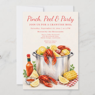 Convite para Festa de Boil de Lagostim Pinch Peel
