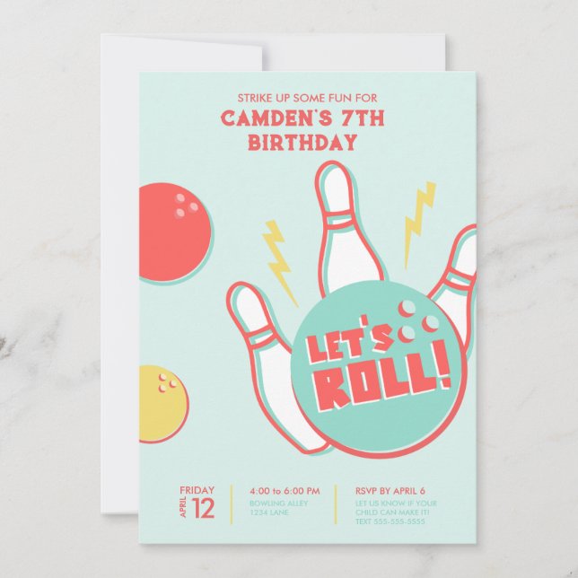 Convite para Festa de Boliche (Frente)