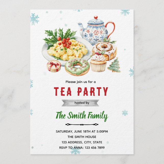 convite para festa de brunch de Natal (Frente)