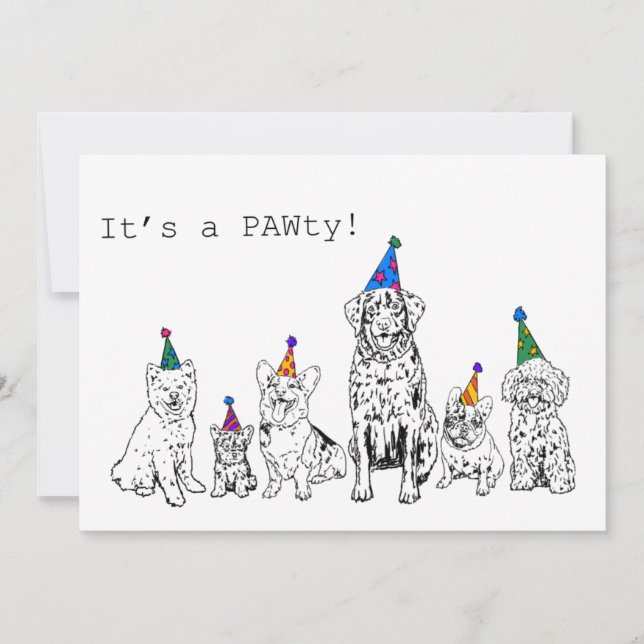 Convite para Festa de Cachorro (Frente)