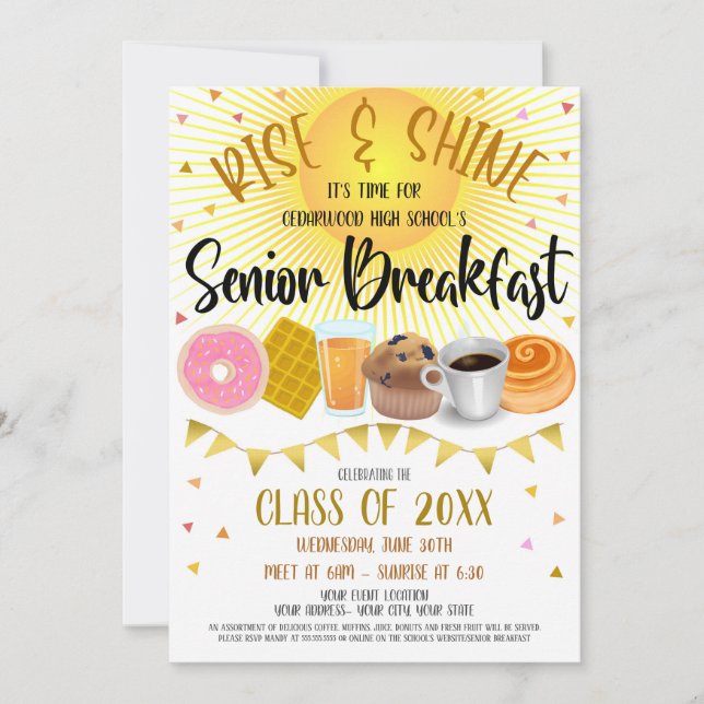 Convite para Festa de Café da Manhã para Alunos do (Frente)