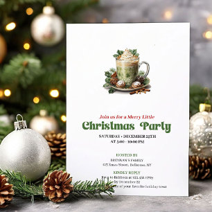Convite para festa de café tarde de Natal retrô ra
