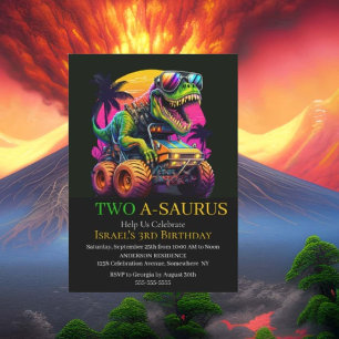 Convite para Festa de Caminhão Monstro Dino