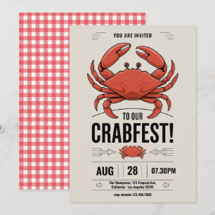 Convite para Festa de Caranguejo para Qualquer Oca