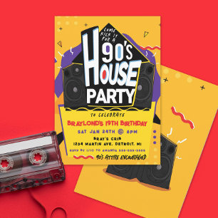Convite para Festa de Casa dos Anos 90