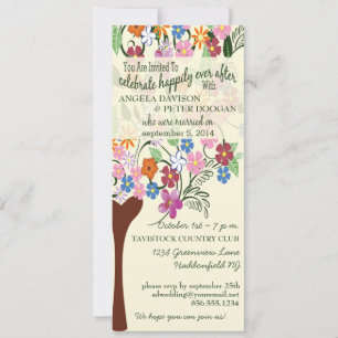 Convite para Festa de casamento de Árvore Floral