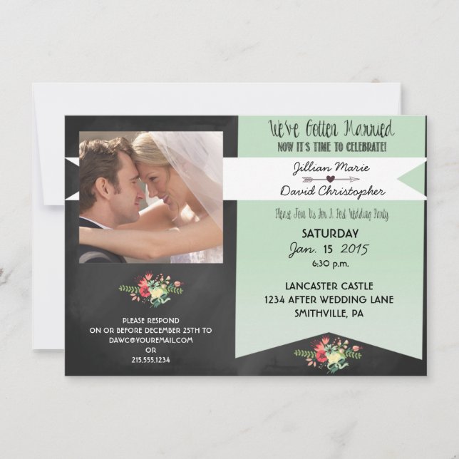 Convite Para Festa de casamento De Posto De Fotos  (Frente)