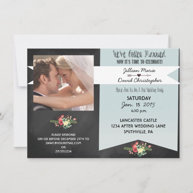 Convite Para Festa de casamento De Posto De Fotos  (Frente)