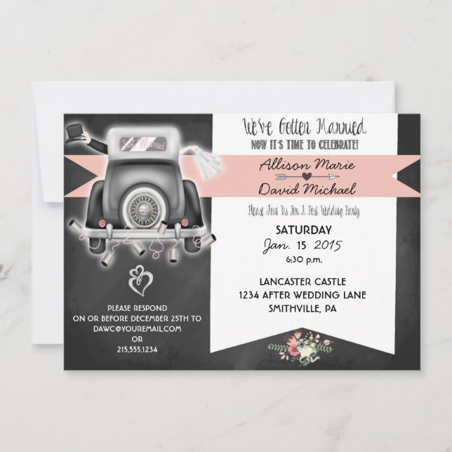 Convite para Festa de casamento de Posto de quadro (Frente)