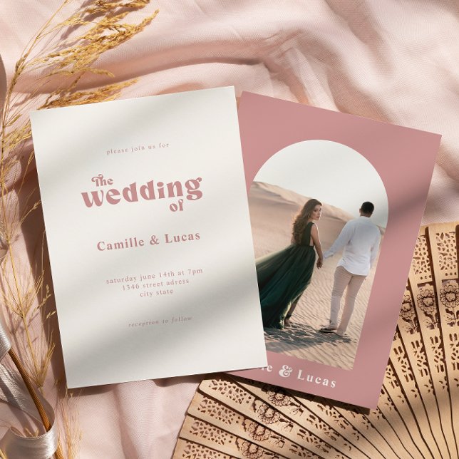 Convite para Festa de casamento de Rosa com poeira (Criador carregado)