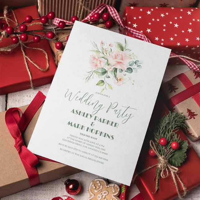 Convite para Festa de casamento de Rosas Rosa Páli (Criador carregado)