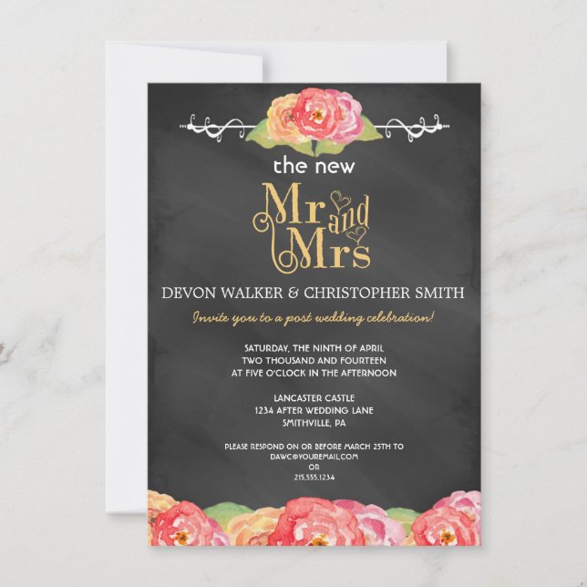 Convite para Festa de casamento Postada de quadro  (Frente)