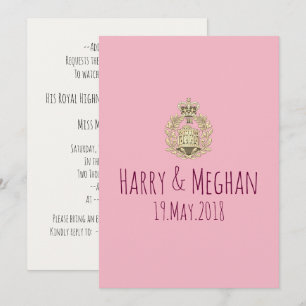 Convite para Festa de Casamento Real de Harry e Me