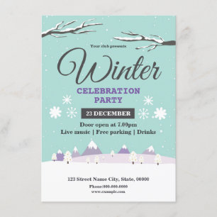 Convite para Festa de Celebração de Inverno