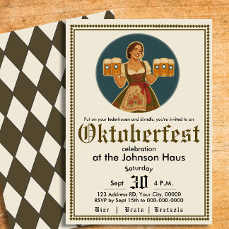 Convite para Festa de Cerveja Alemã de Oktoberfest