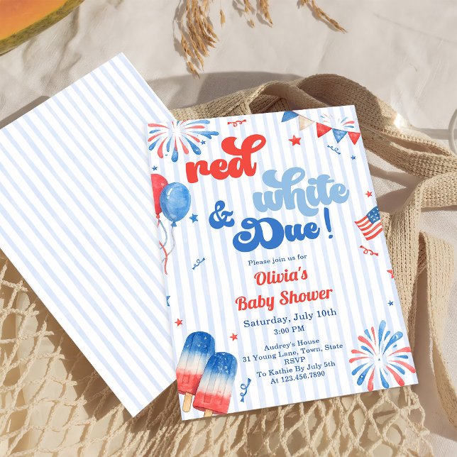 Convite para Festa de Chá de Bebê - 4 de Julho (Criador carregado)