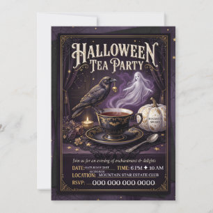 Convite para Festa de Chá de Halloween - Tarde Ass