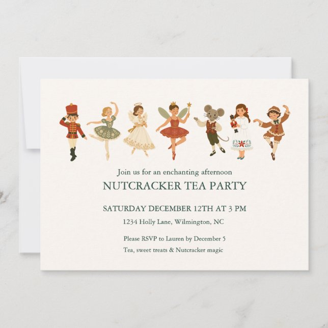 Convite para Festa de Chá de Natal com Ballet Nutc (Frente)