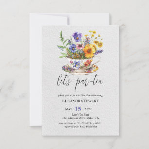 Convite para Festa de Chá Let's Par-Tea