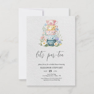 Convite para Festa de Chá Let's Par-Tea