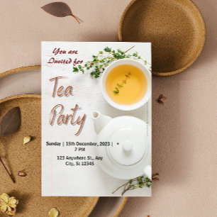 Convite para Festa de Chá Orgânico Verde