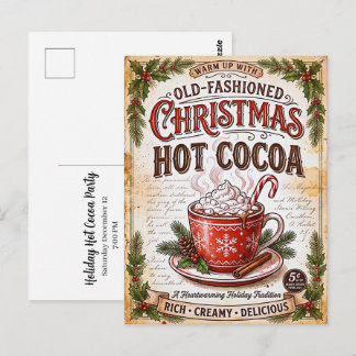 Convite para festa de chocolate quente de Natal à