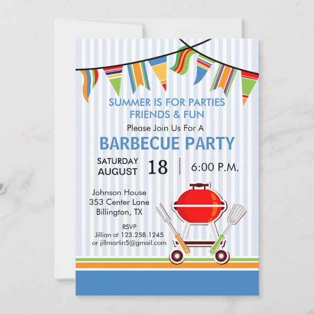 Convite para Festa de Churrasco (Frente)