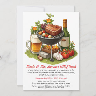 Convite para Festa de Churrasco & Cerveja de Verão