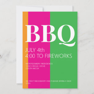 Convite para Festa de Churrasco de 4 de Julho