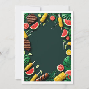 Convite para Festa de Churrasco de Verão Tropical