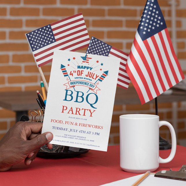 Convite para Festa de Churrasco do Dia 4 de Julho  (Criador carregado)